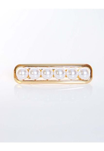 Pinza Dorada Con Perlas