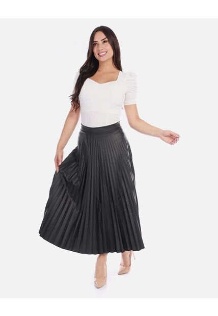 Falda Plisada Midi Para Mujer Moderna