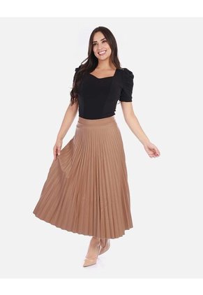 Falda Plisada Midi Para Mujer Moderna