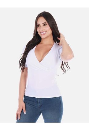 Blusa Escote En V Para Mujer Moderna