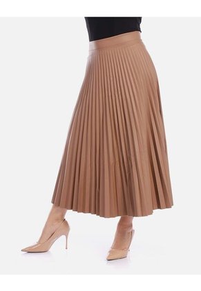 Falda Plisada Midi Para Mujer Moderna