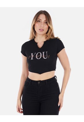 Crop Top Estampado Mujer Con Escote | Moda Juvenil Arequipe