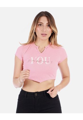 Crop Top Estampado Mujer Con Escote | Moda Juvenil Arequipe