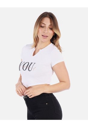 Crop Top Estampado Mujer Con Escote | Moda Juvenil Arequipe