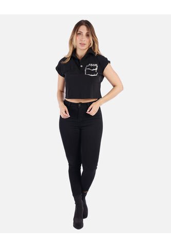 Blusa  Mujer Con Bolsillo Decorado | Moda Casual Arequipe Arequipe