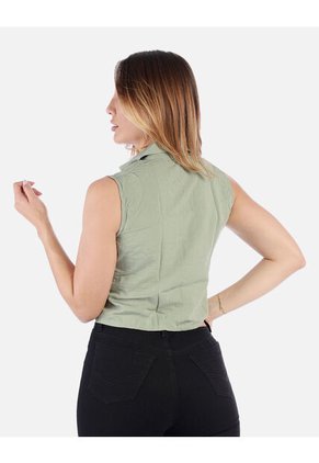 Blusa Sin Mangas Mujer Con Botones | Moda Casual Arequipe