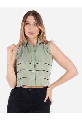 Blusa Sin Mangas Mujer Con Botones | Moda Casual Arequipe