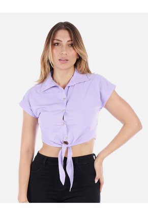 Blusa Crop Mujer Con Nudo Frontal | Moda Fresca Arequipe