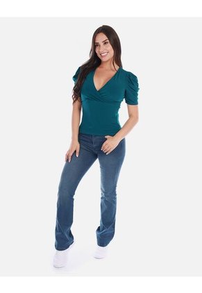 Blusa Escote En V Para Mujer Moderna