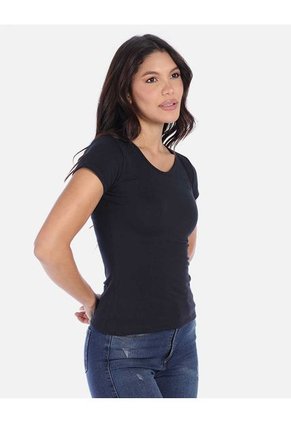 Camiseta Manga Corta Básica Para Mujer