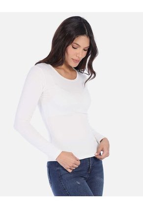 Camiseta Manga Larga Básica Para Mujer