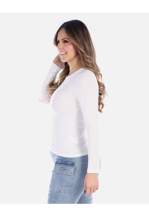 Camiseta Manga Larga Básica Para Mujer