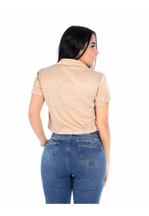 Blusa Satín Corta Mujer