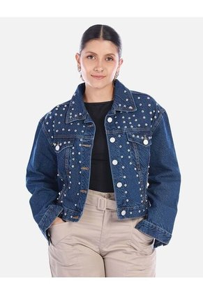 Chaqueta Denim Diosa Con Taches