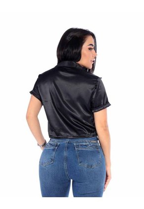 Blusa Satín Corta Mujer
