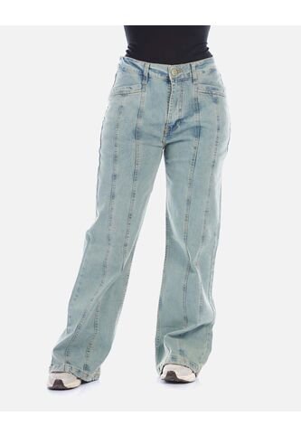 Jean Wide Leg Con Costura Frontal Arequipe