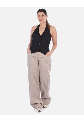 Jean Wide Leg Con Costura Frontal
