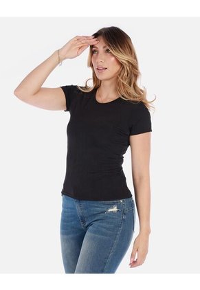 Camiseta Básica Ajustada De Mujer En Tejido Suave