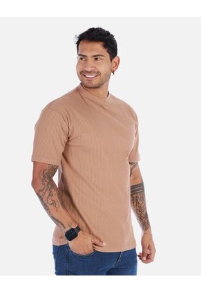 Camiseta Casual Cuello Alto Para Hombre
