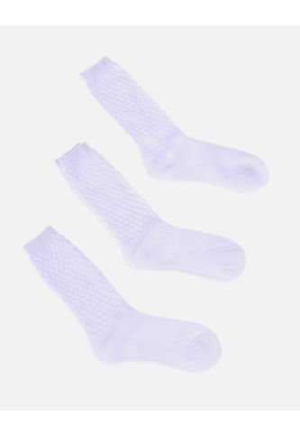 Media Blanca Colegial Larga Niña X 3 Und Arequipe