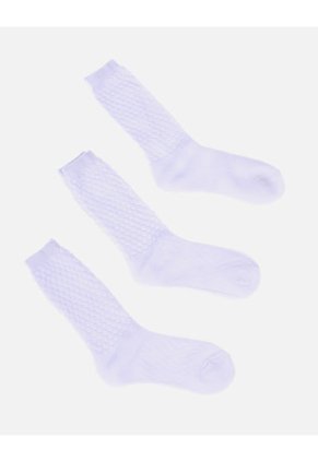 Media Blanca Colegial Larga Niña X 3 Und