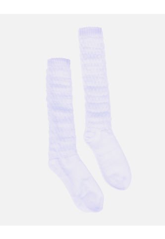 Media Blanca Colegial Larga Niña Corrugada Arequipe