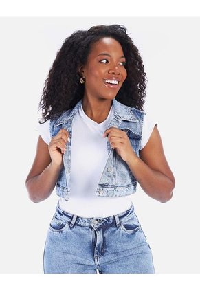 Chaleco Para Mujer Denim