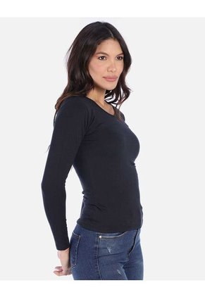 Camiseta Manga Larga Básica Para Mujer