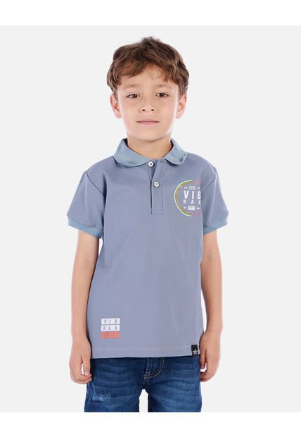 Polo Urbano Para Niño Con Cuello Camisero Y Estampados Decorativos