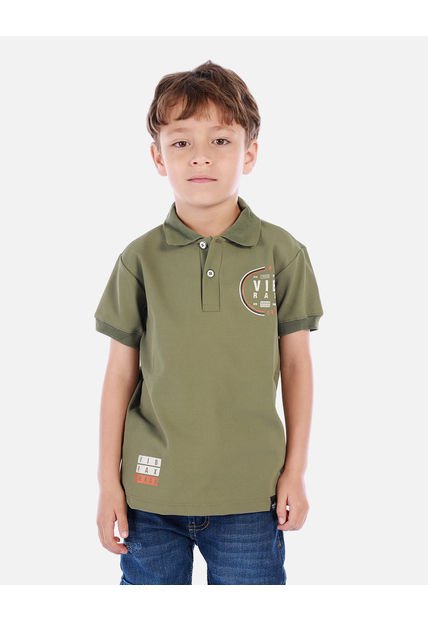 Polo Urbano Para Niño Con Cuello Camisero Y Estampados Decorativos