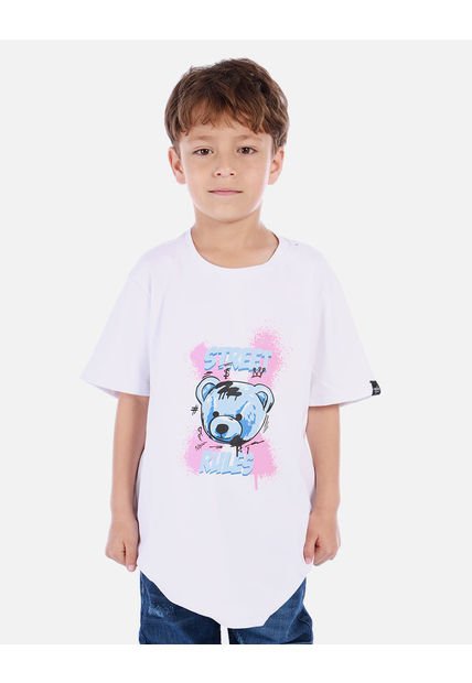 Camiseta Para Niño Con Diseño Urbano Y Estampado De Oso