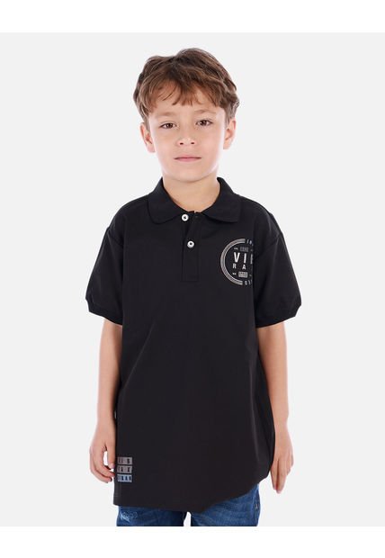 Polo Urbano Para Niño Con Cuello Camisero Y Estampados Decorativos