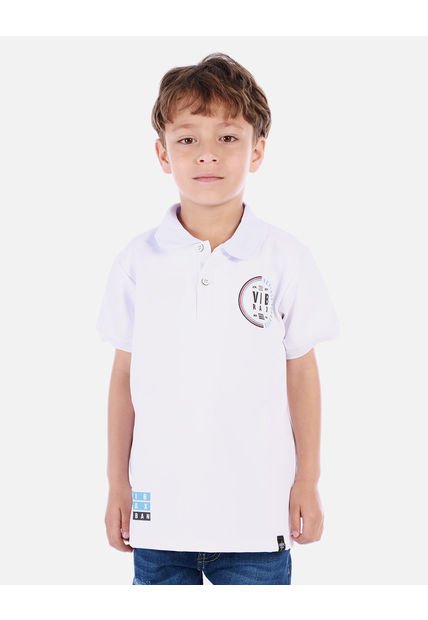 Polo Urbano Para Niño Con Cuello Camisero Y Estampados Decorativos