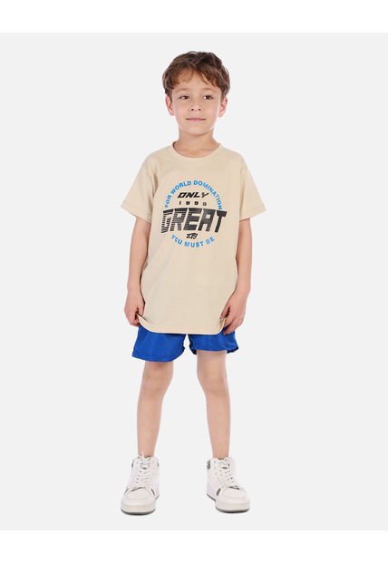 Conjunto Para Niño Con Camiseta Estampada Y Short Deportivo