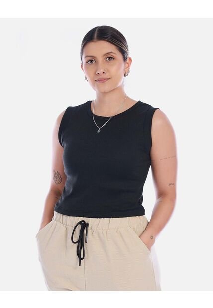Blusa Crop Sin Mangas Para Mujer