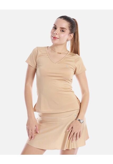 Camiseta Cuello En V Mujer De Estilo Casual