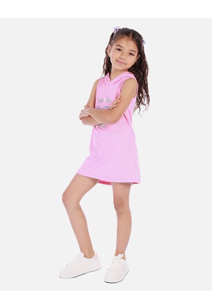 Vestido Corto Sin Mangas Para Niña Con Capucha