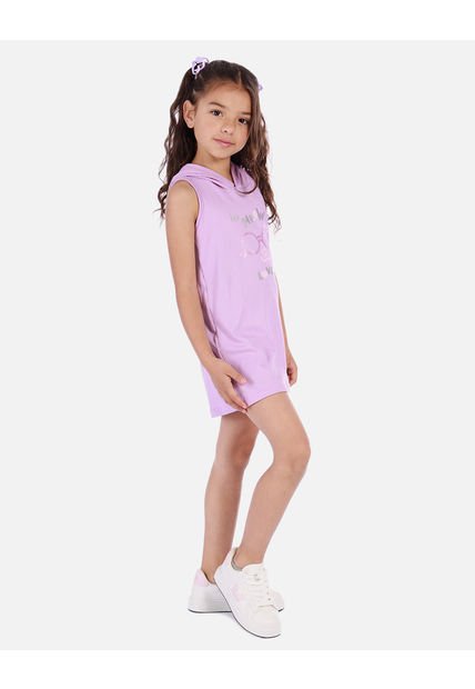 Vestido Corto Sin Mangas Para Niña Con Capucha