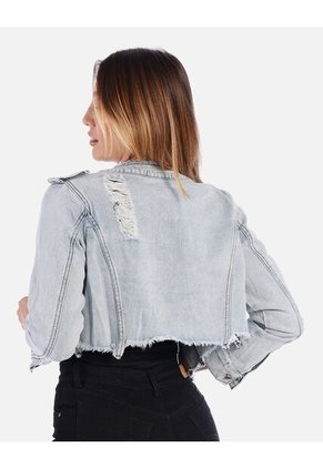 Chaqueta Jean Azul Claro Mujer