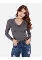 Camiseta Manga Larga Básica Para Mujer Cuello En V de Arequipe
