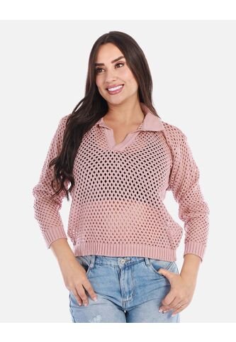 Buzo En Punto Calado Cuello V Mujer Arequipe