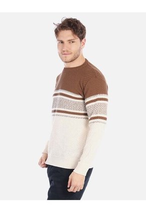 Suéter Tejido Para Hombre Con Franjas Modernas