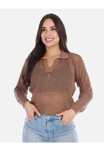 Buzo En Punto Calado Cuello V Mujer Arequipe