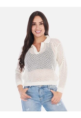 Buzo En Punto Calado Cuello V Mujer Arequipe