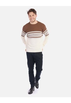 Suéter Tejido Para Hombre Con Franjas Modernas