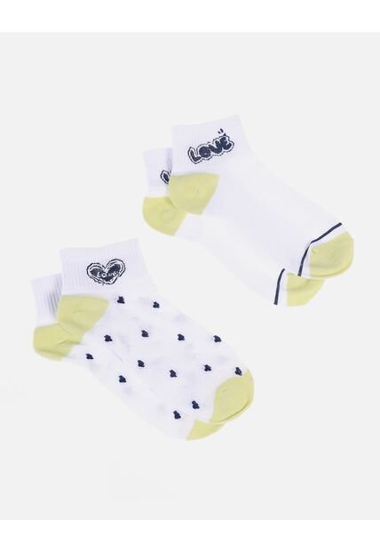 Pack X2 Medias Tobilleras Para Dama Con Estampado Conejo