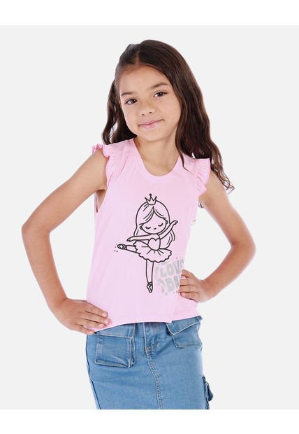Camiseta Sin Mangas Para Niña Con Diseño De Bailarina