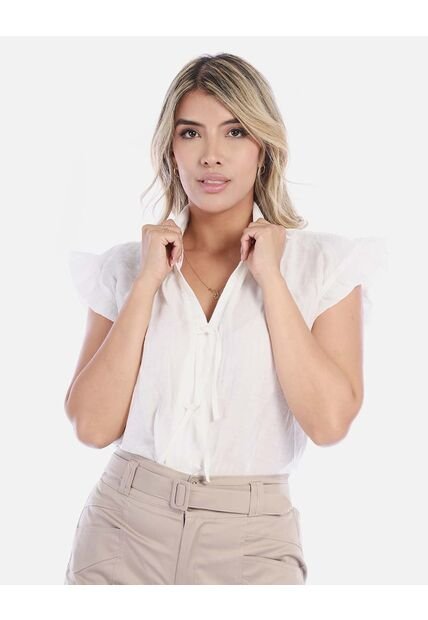 Blusa Mujer Con Detalle En Mangas