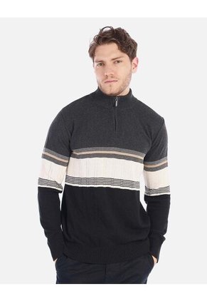 Suéter Tejido Para Hombre Con Media Cremallera