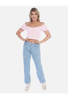 Blusa Mujer Con Botones Decorativos